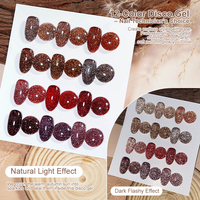 RS Nail 12 Couleurs Gel UV Disco Soak-off, Vernis à Ongles Gel UV Pailleté Réfléchissant, Sans HEMA, Gel Disco Premium Or Automne
