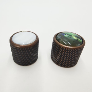 Boutons en métal incrustés de coquillages colorés de haute qualité pour guitare électrique et <span class=keywords><strong>basse</strong></span>, contrôle du volume et du tonalité, capuchons de potentiomètre - Product Image 4