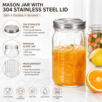 Couvercles en métal réutilisables en acier inoxydable 304 de qualité alimentaire, hermétiques et anti-fuite, pour bocaux Mason à large ouverture et à ouverture standard