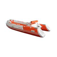 Bateau semi-rigide en fibre de verre certifié CE, best-seller, 12,8 pieds (3,9 m), coque en V profond, PVC/Orca Hypalon 0,9/1,2 mm, 5 personnes