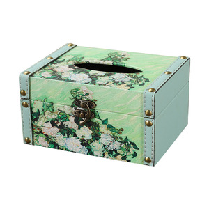 Boîte à mouchoirs en cuir PU 18PU motif tournesol et marguerite, style peinture à l'huile mystique, pour la maison, la voiture, le salon, la salle de bain - Product Image 4