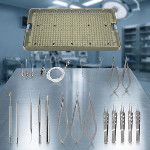 Juego de 21 Instrumentos de Microcirugía de Acero Inoxidable con Caja de Esterilización para Estudiantes de Medicina, Entrenamiento de Sutura - Product Image 3