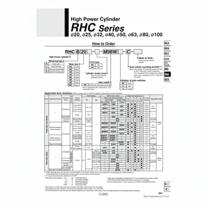 Cilindro de alta potencia SMC Pneumatics, piezas neumáticas - Product Image 1