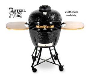 SEB <span class=keywords><strong>Kamado</strong></span> 24 ''Zoll Zwart <span class=keywords><strong>Bastard</strong></span> Barbecue au charbon de bois Barbecue en céramique pour l'extérieur, l'intérieur, la maison ou le jardin - Product Image 1