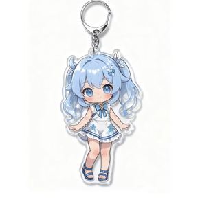 Custom Double Sided UV Printed Plastic <b>Anime</b> Charms Braided Design Eco-friendly & Hard-Wearing Digital Photo <b>Keychain</b> - Product Image 4