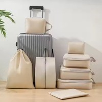 Cubes de rangement personnalisés blancs et noirs pour bagages, organiseur de voyage, ensemble de cubes de compression pour l'emballage