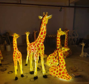 Escultura de jirafa en 3D con luz para jardín, parque, paisaje, decoración, resina, fibra de vidrio, lámpara luminosa. - Product Image 1