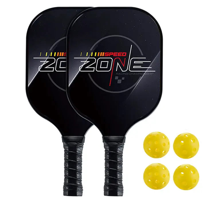 Rofessional-paleta de pickleball de grafito y carbono, Juego de 2 palas pickleball, 4 bolas de pepinillo