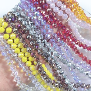 Cuentas de bolas facetadas de 8mm, materiales de fabricación de <span class=keywords><strong>pulseras</strong></span> DIY chapados en Color, cuentas acrílicas de vidrio Artificial sueltas, accesorios de joyería - Product Image 1