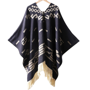 Chal de Imitación de Cachemira Estilo Vaquero Vintage, Capa de Viaje Otoñal Ecológica con Flecos Largos, Abrigo Cálido para Fotografía al Aire Libre - Product Image 5