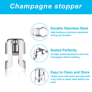 Hot Sale Stainless Steel Silver Rose <strong>Gold</strong> Black <strong>Gold</strong> Pink Vacuum Sealed Wine <strong>Bottle</strong> Stopper for Sparkling Champagne <strong>Prosecco</strong> - Product Image 6