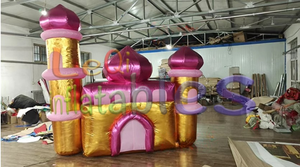 Arche gonflable populaire rose doré brillant pour événements, tunnel d'entrée gonflable pour location de fêtes d'anniversaire - Product Image 2