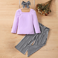 Ensemble de vêtements pour filles personnalisées, tenue pour enfants printemps automne, nœud, t-shirt à manches longues et short, ensembles de vêtements 5-14 ans