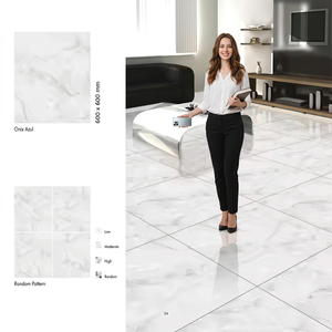 Crema Marfil Light 600x600mm Glossy Digital Glazed Porcelain <b>Floor</b> Tiles Beige Marble Look 24x24inch - Product Image 3
