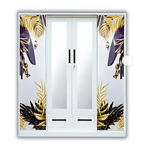 <span class=keywords><strong>Armoire</strong></span> en acier Knock Modern Full Iron SLIDING <span class=keywords><strong>Jumbo</strong></span>, anti-termites, avec portes coulissantes en verre miroir, 4 portes, pliable, revêtement écologique en poudre - Product Image 4