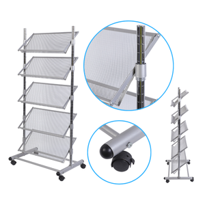 Carrito Rodante Multiusos de 131 cm de Alto, Soporte Móvil de 5 Compartimentos para Exhibir Artículos en Eventos y Tiendas - Product Image 4