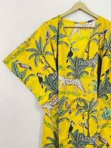 Women's Boho Style <b>Long</b> Dress Floral Print <b>Kaftan</b> Relaxed Fit Gathered Drawstring Waist Casual Wear Fashion Outfit - Product Image 3