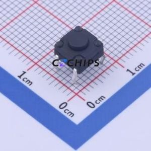 KAN0616-0431B-CL15 Tactile Switch Through hole-4P,6x6mm Switch Single Pole Single Throw Round Button Through Hole 6mm - Product Image 1