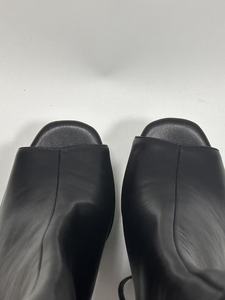 Sandalias de tacón alto y fino para mujer, estilo sexy, negras, con tiras que envuelven la pierna, suela de madera, para espectáculos. - Product Image 5