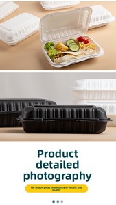 Boîte à lunch jetable, boîte à hamburger américaine, boîte carrée à emporter, boîte en plastique pour emporter, boîte à repas rapide en PP, vente en gros - Product Image 6
