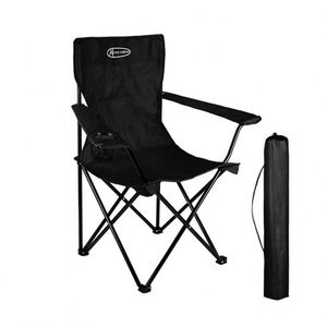 Chaise pliante portable avec logo personnalisé, pour la pêche, la plage, le camping, avec porte-gobelet et accoudoirs - Product Image 1