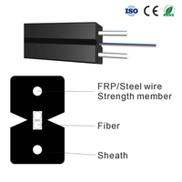 Kabel Drop GJYXCH GJXH GJXFH luar ruangan dalam ruangan 1 2 4 inti 3 kabel baja FRP 2*5mm serat optik FTTH kabel Drop