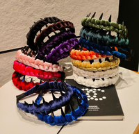 Haoxuan Samt-Wellenzahn-Stirnband Handgefertigt Rutschfest für Design-Luxus-Haarspange für Hochzeit & Ostern