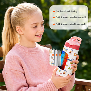 Paquete de 50 Vasos de Sublimación para Niños de 12 oz, con Pajita Emergente de un Clic y Asa para Transferencia de Calor, desde Almacén en EE. UU. - Product Image 4