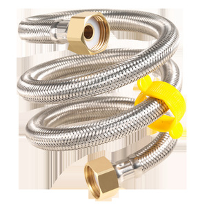 Tuyau flexible tressé en fil d'acier 1/2 pouce pour chauffe-eau, robinet de toilette, raccordement d'entrée et de sortie d'eau - Product Image 1