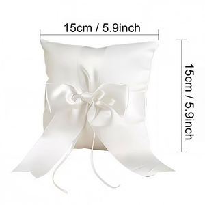 Custom <b>Wedding</b> <b>Ring</b> Bearer Pillow, Elegant White Satin <b>Ring</b> <b>Cushion</b> Holder, Personalized Bridal Engagement Gift & Keepsake - Product Image 4