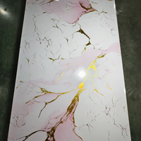 Feuille de plastique décorative en marbre PVC de style moderne Panneaux UV pour mur Panneaux et panneaux muraux décoratifs