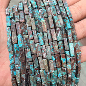 <span class=keywords><strong>Jaspe</strong></span> azul Calsilica para fabricación <span class=keywords><strong>de</strong></span> joyas, 4x13mm, pulido mejorado, cuadrado, piedras sueltas - Product Image 4