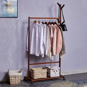 Muebles para el hogar Ropa Árbol Moderno Independiente <span class=keywords><strong>Perchero</strong></span> para ropa para dormitorio con barra colgante Almacenamiento inferior y 6 ganchos - Product Image 5
