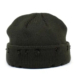 Etichette con Logo personalizzato per berretti uomo donna berretto Slouch Oversize lavorato a maglia Vintage
