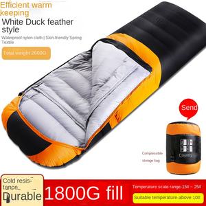Acampar al aire libre Senderismo Nuevo Saco de dormir de invierno impermeable portátil para adultos Tela de nailon <span class=keywords><strong>con</strong></span> sobre Algodón relleno de pato - Product Image 5