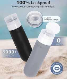 Lot de 20 flacons de voyage en silicone approuvés par la TSA, étanches, pour articles de toilette, shampoing/après-shampoing, légers, à large ouverture, réutilisables - Product Image 3