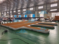 Plateforme flottante gonflable Île aquatique pour la natation Dock pour jet ski Matériel vinyle Capacité supérieure à 500 kg