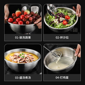 Bol à soupe en acier inoxydable avec couvercle, qualité alimentaire 304, bol de cuisson vapeur profond, écologique, lavage à la main uniquement, origine Jieyang - Product Image 3