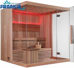 Sauna infrarrojo portátil de madera para el hogar, calentador de ozono de lujo para 4 personas, compra cerca y lejos - Product Image 2