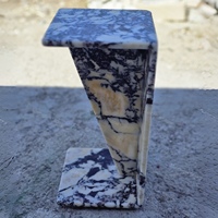 Mesa Auxiliar de Mármol Natural Calacatta Viola de Lujo, Estilo Retro, Duradera, en Forma de Z, Escultural, para Sala de Estar, Villa u Hotel