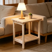 Table d'appoint pliable en bois de sapin massif de qualité supérieure, finition poncée professionnelle pour une décoration sophistiquée de la maison, du bureau ou de l'extérieur