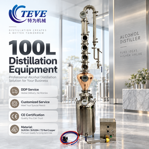 Alambic électrique 100L en cuivre avec dôme, jauge <span class=keywords><strong>de</strong></span> niveau, colonne et affichage numérique <span class=keywords><strong>de</strong></span> la température pour la distillation <span class=keywords><strong>de</strong></span> whisky et <span class=keywords><strong>de</strong></span> vodka - Product Image 1