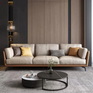 लक्जरी आधुनिक चेस्टरफील्ड सेशनल सोफे लिविंग रूम या होटल फर्नीचर के लिए परिवर्तनीय सुविधा के साथ वास्तविक चमड़े के सोफे - Product Image 1