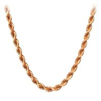 Vnox — collier pour hommes en acier inoxydable, chaîne à corde tordue, style Hip-Hop, plaqué or 18K, 2.5mm