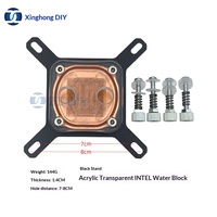 Radiateur spécial Intel à refroidissement par eau pour processeur, tête de refroidissement argentée et noire, sans ventilateur