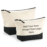Pochette en toile mini unie avec logo personnalisé, porte-monnaie, porte-clés avec fermeture éclair, sac cosmétique en toile de coton pliable simple, idéal comme cadeau