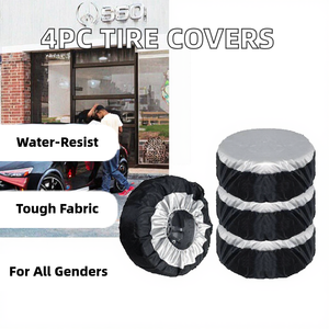 4Pcs Thể Thao Phong Cách Phổ Tùy Chỉnh Không Thấm Nước <span class=keywords><strong>Polyester</strong></span> Tự Động Lốp Bánh Xe Bảo Vệ Phụ Tùng Xe Tire Bìa Set Mùa Hè Mùa Đông - Product Image 3