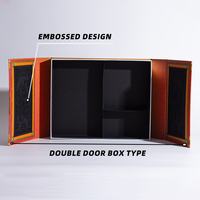 Boîte cadeau rigide en papier de luxe à double porte avec séparateurs, personnalisée avec logo en relief, pour biscuits à la datte, qualité alimentaire, spécial Ramadan