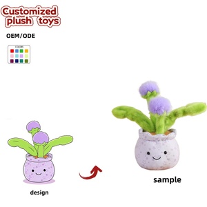 Peluche Dandelion in Vaso OEM/ODM - Colori e Motivi Personalizzabili, Dandelion Imbottito Personalizzato con Vaso Sorridente per Regali - Product Image 1