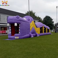 Château gonflable à obstacles en forme de lézard, trampoline combiné, matériau PVC 0,55 mm, taille personnalisable, 300 kg, vente chaude